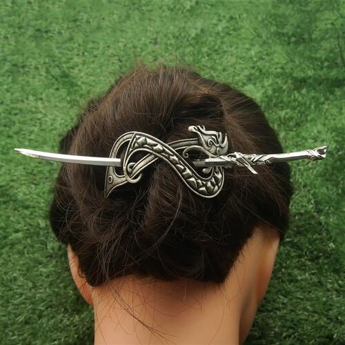 Retro Viking Celtic Dragon Hairpin Sword Hair  For Women Jew