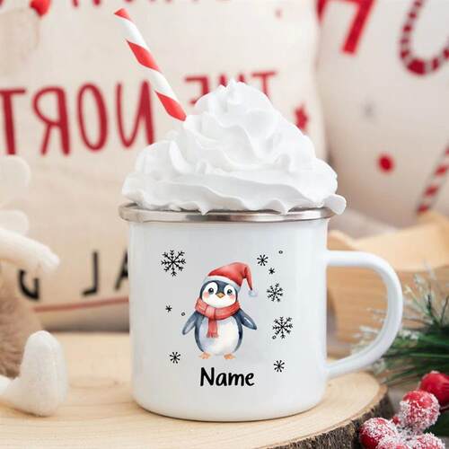 Personlized Reindeer with Name Mug Hot Cocoa Chocolate Mug D