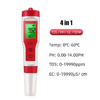Digital PH Tester For Water High Accuracy 4 In 1 Digital PH