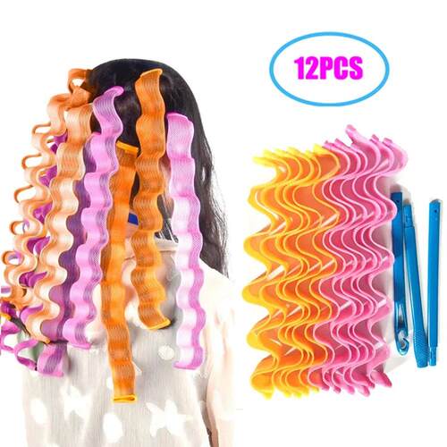 12Pcs Set Magic Hair Curler Heatless Hair Rollers Wave Forme