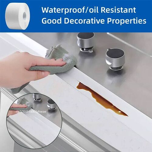 1 Roll PVC Sealing Tape For Bathroom Kitchen Caulk Strip Tap