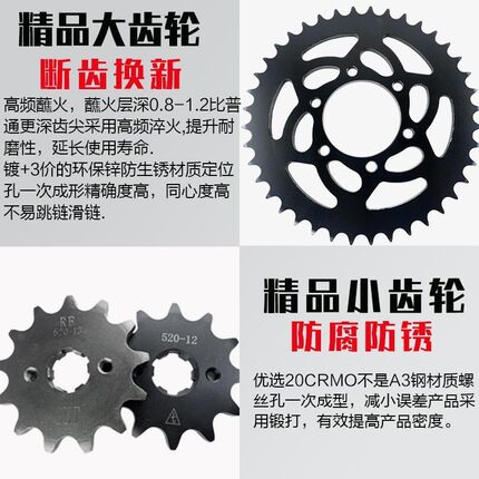 。适用隆鑫GP0 LX0GS-2 劲隆JL0GS-2牙盘链轮彩色链条三件