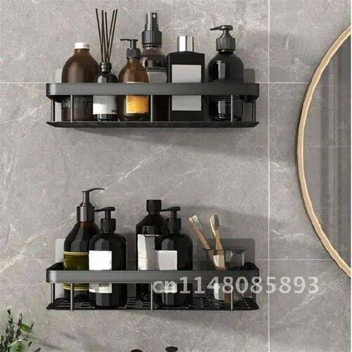 2PCS Corner Aluminum Shelves No-Drill Bathroom Shelf