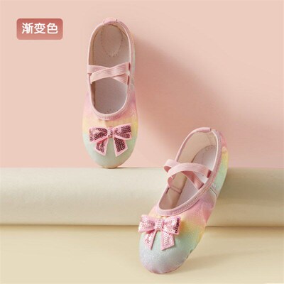 Dance Shoes for Kids Soft No Tie Sparkly Ballet PerformanceC