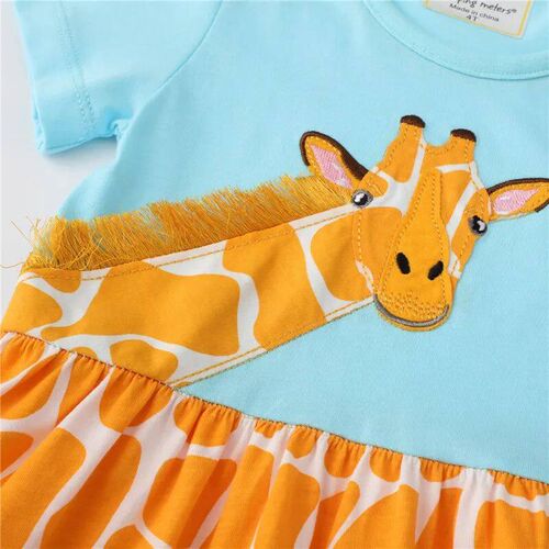 Jumping Meters Princess Baby Dresses With Giraffe Applique C