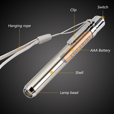 Mini LED Stainless Steel Mini Lamp 395/365 UV Flashlight Tor