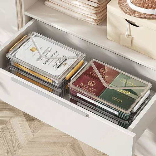 Household PET Transparent Document Storage Box Simple Plasti