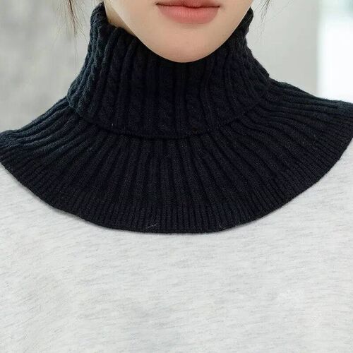 Winter Detachable Cotton Knitted Turtleneck Collar For Women