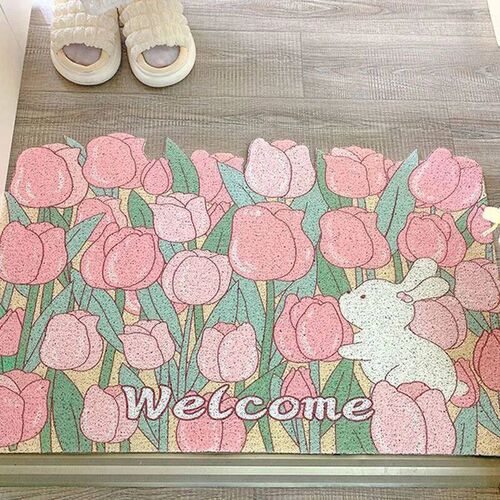 Welcome Rabbit Entrance Doormat Anti-slip PVC Floor Mats Cro