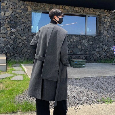 Men Woolen Coat Autumn Winter Fashion trend Korean Fashion V