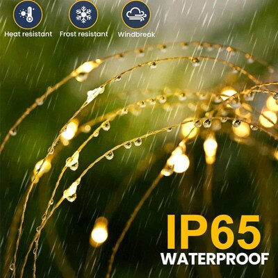 420LED Solar Firework Ground Socket Lights Waterproof Garden
