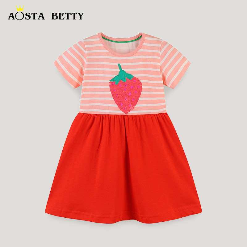 22 Girls Short Sleeve Dress Pd Summer Childrens Dress Knitt图片