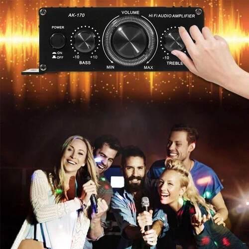 AK170 Mini Digital Power Audio Car Amplifier Blue Light Ster