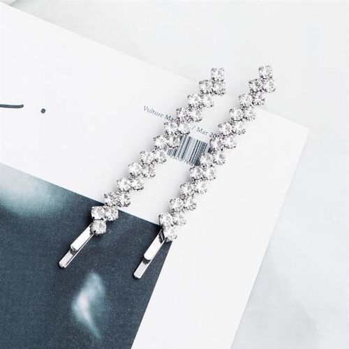 2Pcs New Women Shining Crystal Rhinestone Luxury Hair Clips