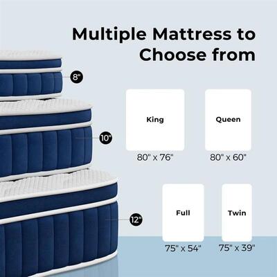 Twin Size Mattress, 10 Inch Foam Hybrid Mattress with Indepe
