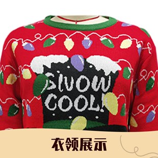 sweater Round knitted Christmas snowman毛衣 neck