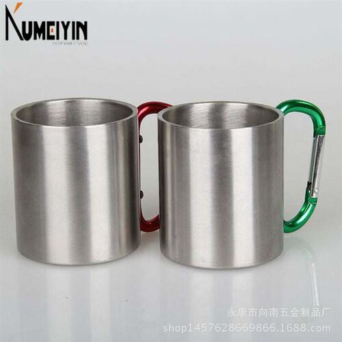 Stainless steel mug with lock climbing cup camping portable