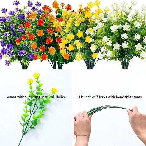 1 Bundle Outdoor UV Resistant Artificial Flowers Greenery Sh