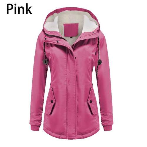 Womens Autumn Winter Coat Warm Solid Plush Thickened Long J