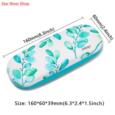 1PC Fashion Portable Glasses Case Printed Leather Storage Bo