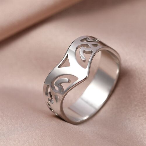 Stainless Steel Rings Vintage Retro Pattern Flower Light Lux