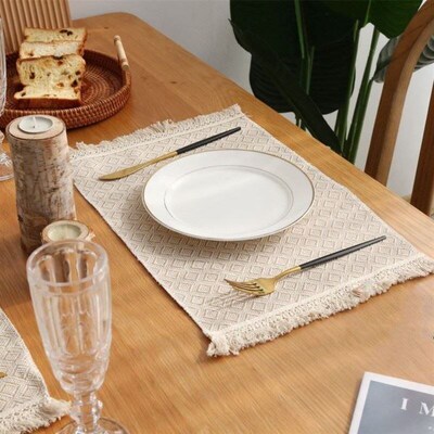 Vintage Placemats Soft Table Mats High Quality Natural Cotto