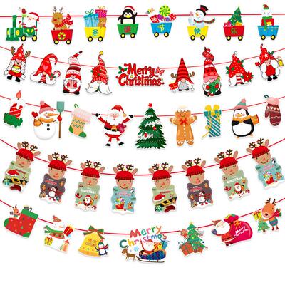 Christmas decoration colorful banners hanging flag ornament