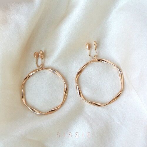 Large Circle Earring Clip for Women No Ear Hole Round Face P