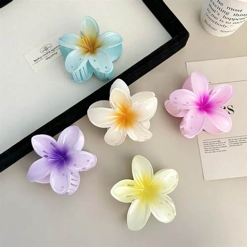New Vacation Egg Flower Hair Clips Hawaii Beach Claws Bohemi
