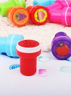 12pcs/Box Children Toy Rubber Stamps Cartoon Fruits Kid Seal
