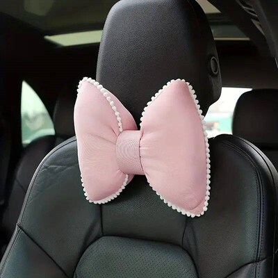 1pc Fashion Pink Ice Silk Neck Pillow Car Summer Breathable