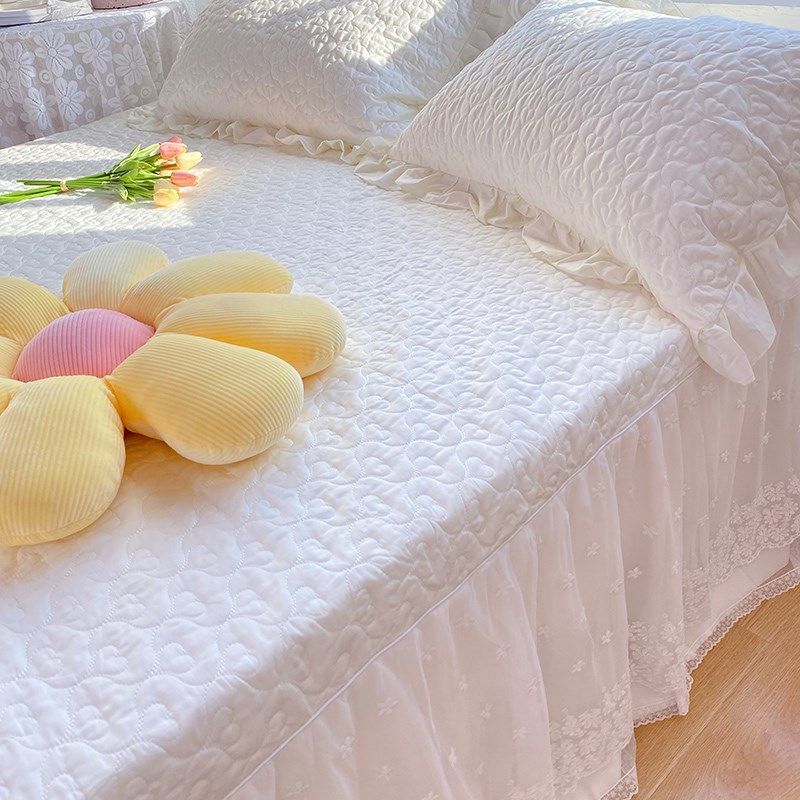 鱼梦 白色夹棉床裙0支全棉 仙气雪纺纱蕾丝镂空花边层 刺绣,床上用品,床裙,淘宝优惠券,粉丝福利购,淘宝优惠卷