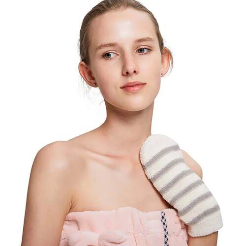 1Pc Exfoliating Hemp Bath Glove Mitten Scrubber Natural Bamb