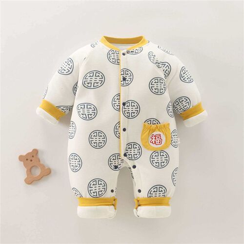 Newborn clothes winter thickened baby jumpsuit for boys and