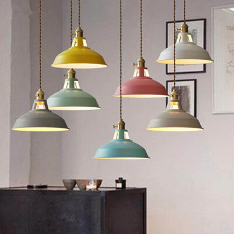 北欧马卡龙吊灯个性创意餐厅酒吧咖啡厅吧台过道工业风loft锅盖灯,家装灯饰光源,智能吊灯,淘宝优惠券,粉丝福利购,淘宝优惠卷