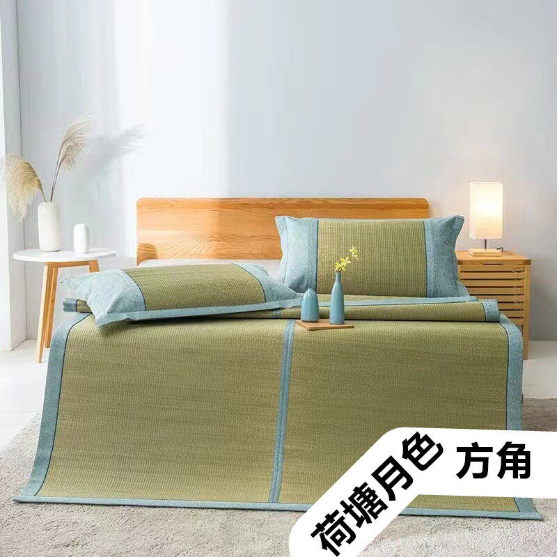 春竹休闲蔺草凉席折叠席三件套,清水草/蔺草席, 1.5米1.8米