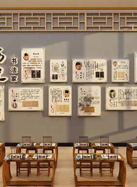 书法教室氛围布置装饰环创贴墙面培训班级硬笔机构历史文化背景