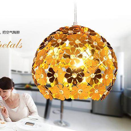 现代简约饭厅LED灯具餐厅灯吊线灯具 花儿花瓣乡村风创意单头吊灯,家装灯饰光源,智能吊灯,淘宝优惠券,粉丝福利购,淘宝优惠卷