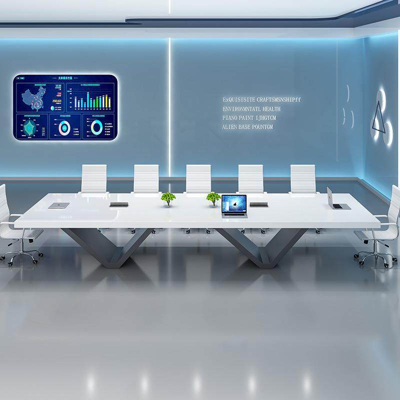 新款烤漆会议桌长桌简约现代创意办公大型会议桌椅组合长条洽谈桌