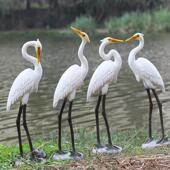 户外仿真白鹭雕塑花园庭院假山水池造景摆件小区装 饰园林景观小品