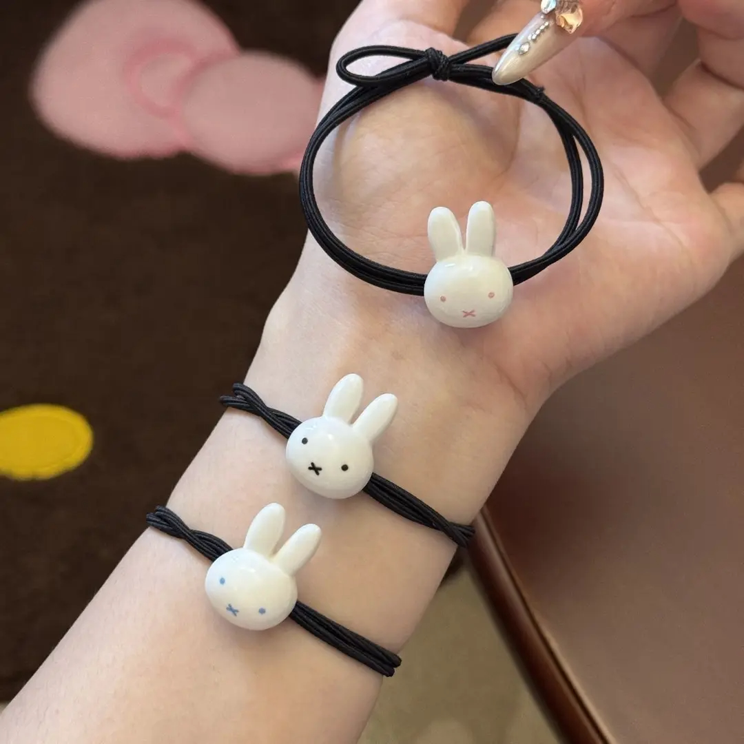 可爱卡通兔发绳卡通情侣闺蜜小皮筋甜美森系少女发圈超萌ins头绳