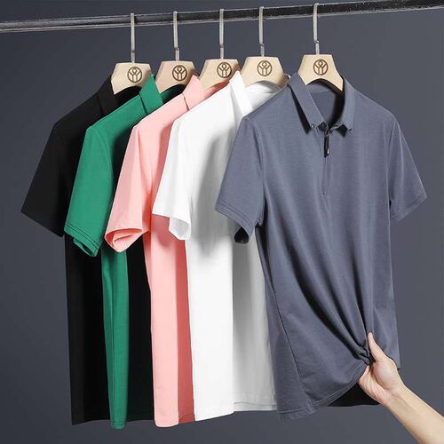Soli Color Casual Polo Shirt Mens Summer New Simple Slim-Fi