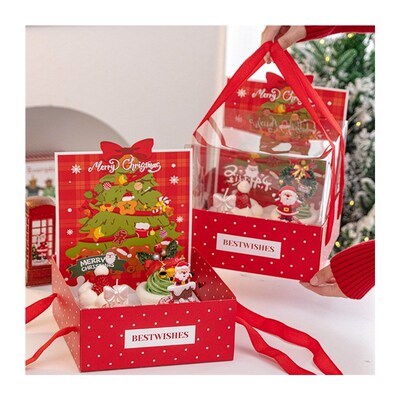 2025 Christmas Cake Decor Box Tree Bear Dessert Gift Box