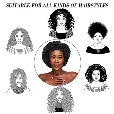 sleep hat Large Satin Bonnet Hair Wrap Silk Cap浴睡帽护发女