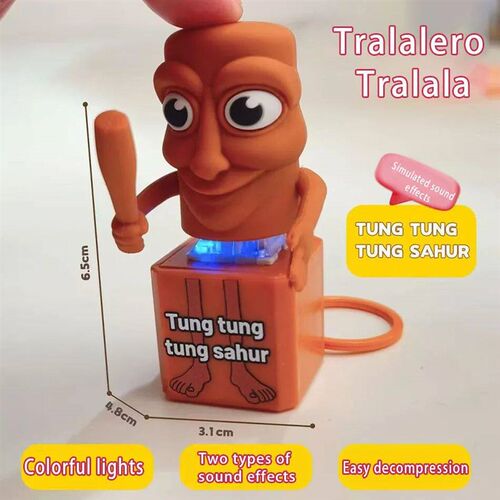 New Tralalero Tralala Tungtungtung Wooden Stick Man Button K