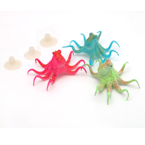 Fluorescent Artificial Octopus Aquarium With Suction Cup Fis
