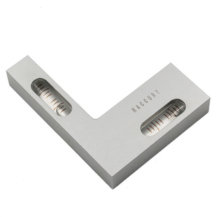 多用途L型三向水平仪金属三轴三维测量水平泡珠银色黑色85x8x1