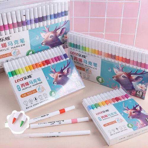 12/24/36/48/60 Colors Acrylic marker pen Soft Bristled Pen T