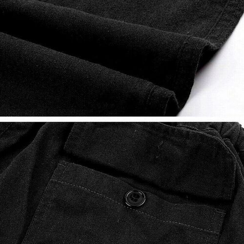Spring Linen Wide Men Pants Korean Trousers Oversize Cotton