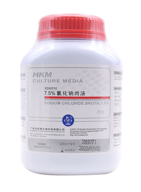 7.5%氯化钠肉汤BR0g/瓶干粉状0210选择性增菌培养环凯